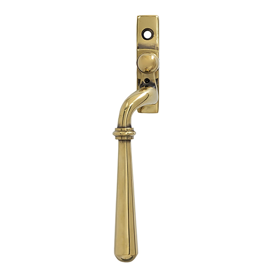 Newbury Locking Espagnolette Casement Window Handle - Left - Aged Brass