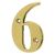 79mm Screw Fix Door Numeral - 6 / 9 - Polished Brass Effect