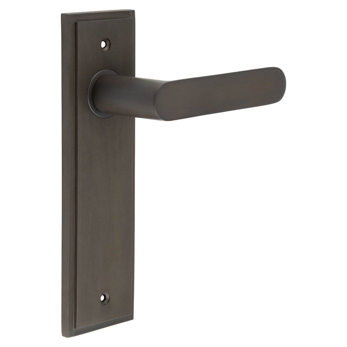 Dark Bronze Fire Rated Latch Door Handles - Kensington - 200 x 55mm