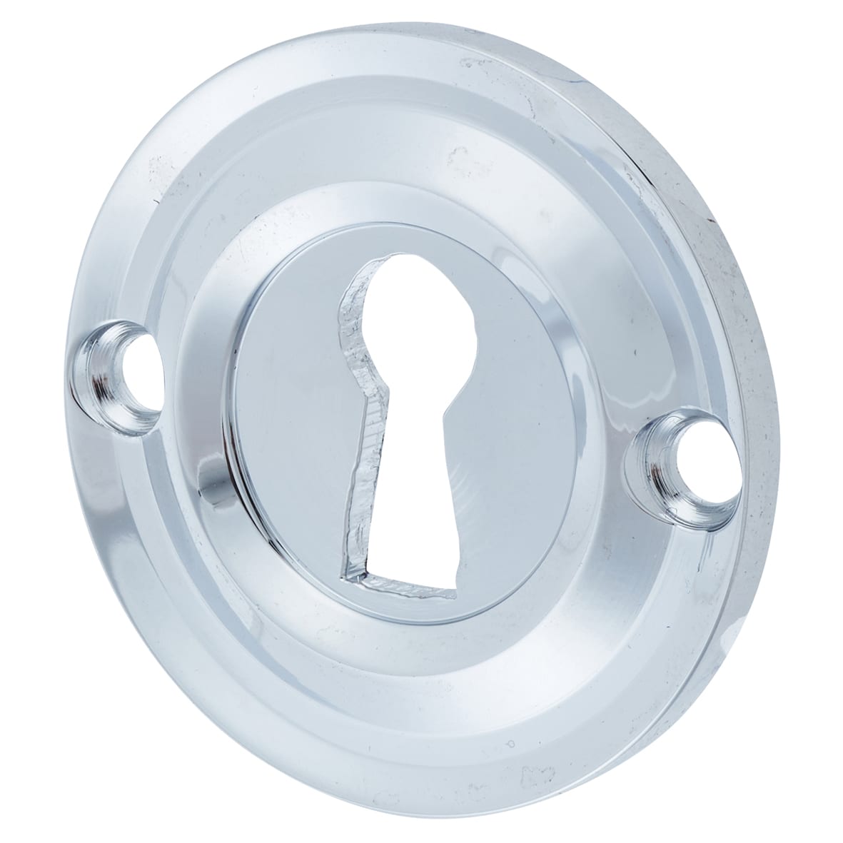 Victorian Escutcheon - 42mm Diameter - Keyhole - Polished Chrome