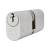 5 Pin 70mm Oval Double Cylinder - 35 + 35mm - Satin Chrome - Keyed Alike