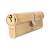 1 Star 6 Pin Kitemarked 105mm Euro Double Cylinder - 50 + 55mm - Pol Brass - Keyed to Differ