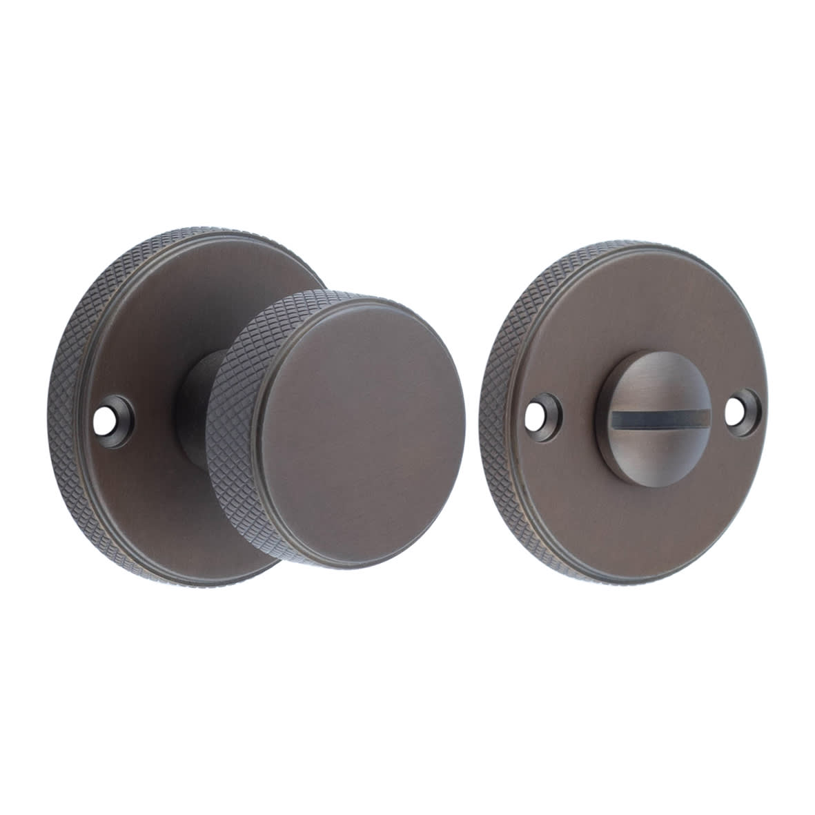 Westbourne Knurled Bathroom Turn & Release - 40mm Diameter - Dark Bronze