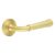 Satin Brass Fire Rated Door Handles on Round Reeded Rose - Highgate Range