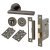 Black Nickel Bathroom Lock Door Handles on Rose Pack - Sophia Range