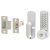 Push Button Code Lock and Tubular Latch with Key Override - Holdback Option - Stainless Steel
