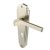 Marcus Satin Nickel Art Deco Keyhole Lock Door Handles - Waldorf Range - 203 x 66mm