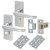Polished Chrome Victorian Straight Privacy Latch Door Handles Pack - Short Plate