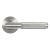 Satin Stainless Steel Knurled Door Handles on Round Beehive Rose - Brompton Range