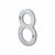 76mm Screw Fix Door Numeral - 8 - Satin Chrome