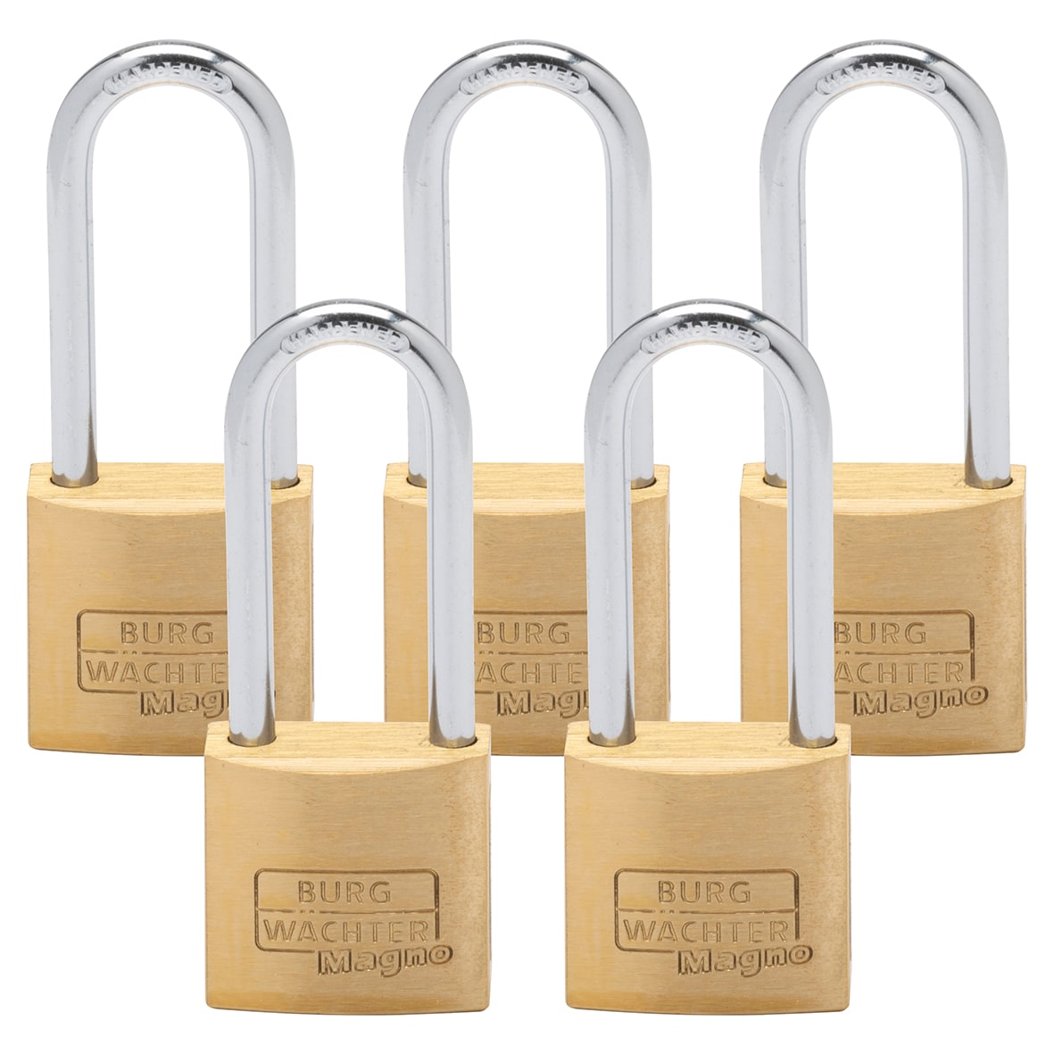 Long Shackle Magno Padlock - 40mm Body - 22 x 65mm Shackle - Keyed Alike - Pack of 5