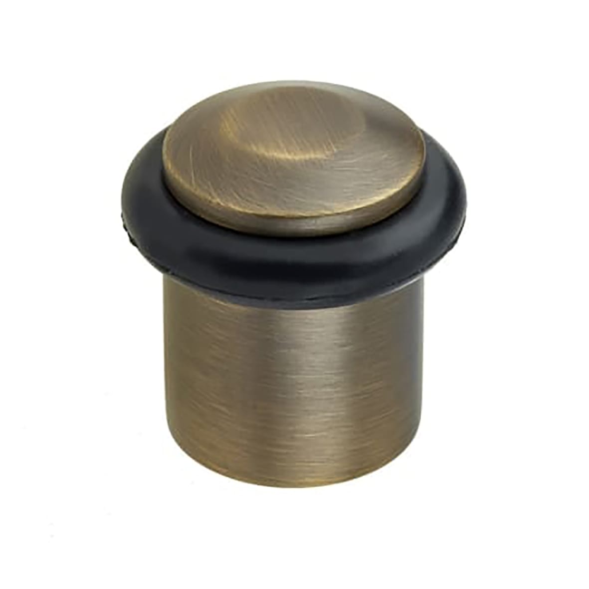 Chamfered Floor Door Stop - 40 x 38mm - Antique Brass