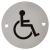 Disabled Toilet Door Sign - 75mm Diameter - Satin Aluminium