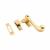 Solid Curl Mortice & Hook Plate Casement Window Fastener - Reversible - Polished Brass