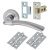 Satin/Polished Chrome Latch Door Handles on Rose Pack - Berkshire Range