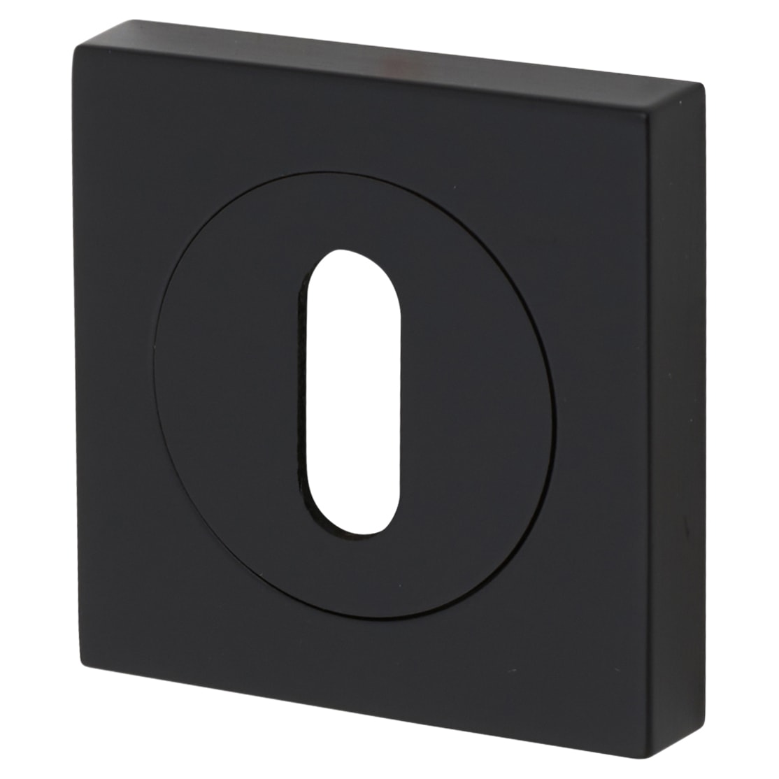 Brass Square Escutcheon - 50 x 50mm - Keyhole - Matt Black