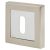 Square Escutcheon - 52 x 52mm - Keyhole - Satin Nickel/Polished Chrome