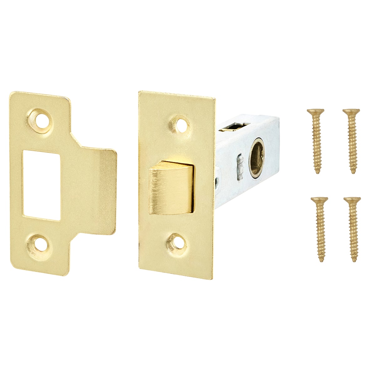 Budget Tubular Latch - 65mm Case - 44mm Backset - Square - Brass Plated