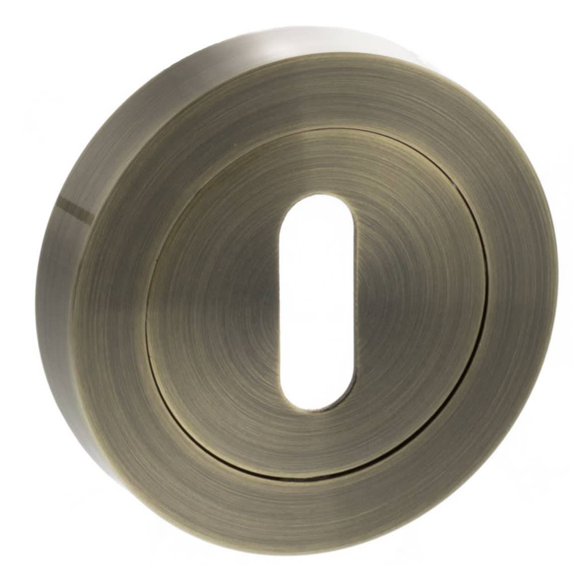 Status Escutcheon - 51mm Diameter - Keyhole - Antique Brass