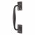 Antique Black Iron Offset Door Pull Handle - Screw Fix - 254 x 38mm