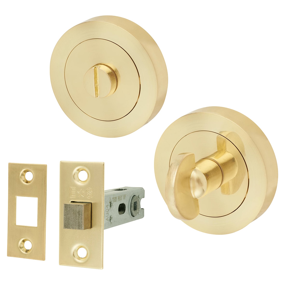 Brass Bathroom Turn & Release & Deadbolt Ultimate Kit - Satin Brass