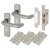 Satin Aluminium 19mm Return to Door 3 Lever Sashlock Door Handles Pack - Puma Range
