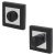 Square Bathroom Turn & Release - 52mm Diameter - Matt Black/Polished Chrome