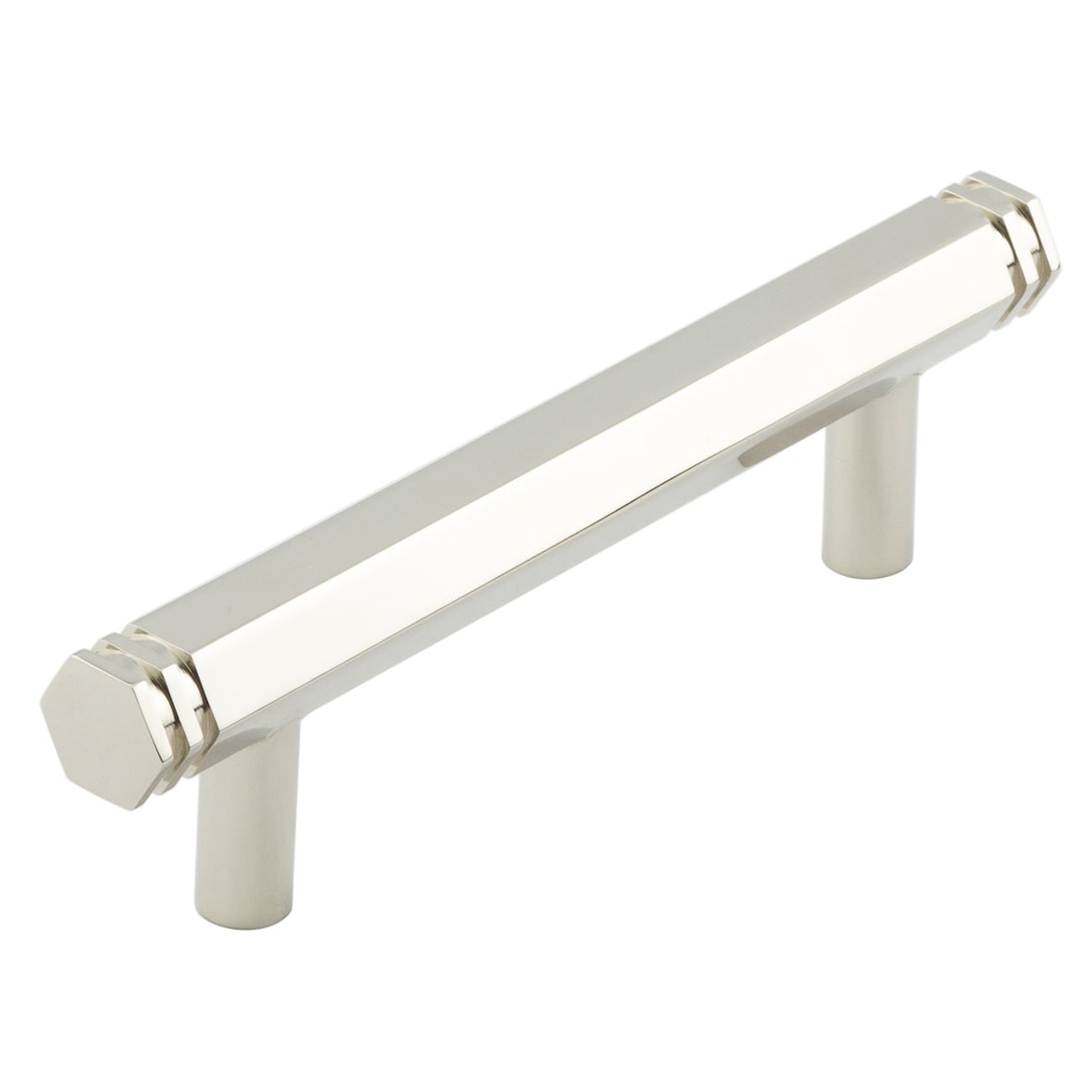Nile 15mm Hex T-Bar Cabinet Pull Handle - 96mm c/c - Polished Nickel