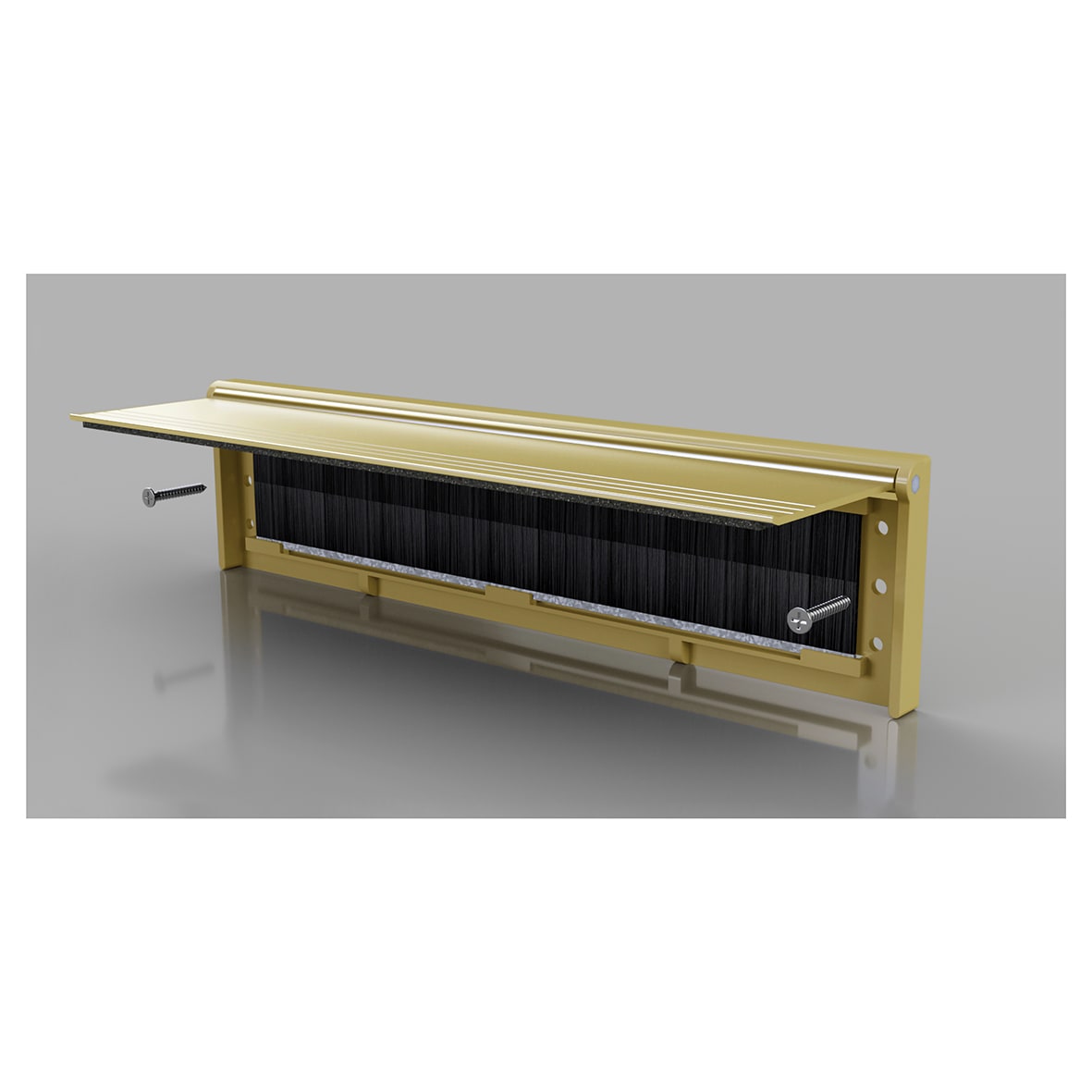 Internal Letter Box Draught Seal with Flap - 292 x 75mm - Gold
