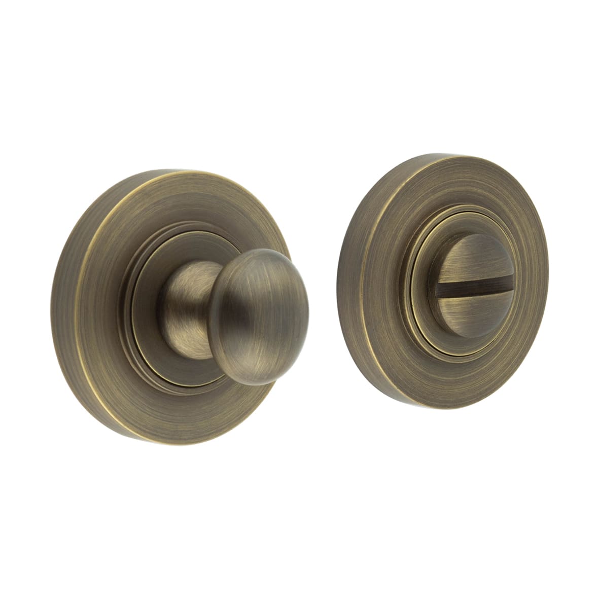 Inner 1 Turn & Release with Plain Rose - 47mm Diameter - Antique Brass