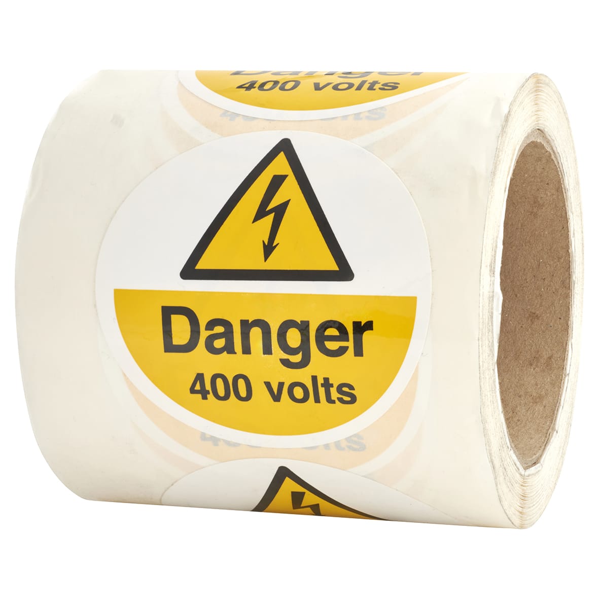 Danger 400 Volts - 80 x 80mm - Self Adhesive Vinyl Labels - Roll of 250