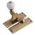 Lancaster Pattern Quadrant Arm Sash Window Fastener - 75 x 27mm - Brass/White