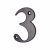 79mm Screw Fix Door Numeral - 3 - Black