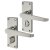 Polished Chrome Budget Straight Privacy Door Handles - Short Plate - Mia Range - 114 x 42mm