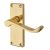 Polished Brass Budget Scroll Latch Door Handles - Short Plate - Mia Range - 114 x 42mm