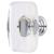 Rectangle Glass Cabinet Knob - 42mm Diameter - Polished Chrome