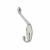 Diecast Single Hat & Coat Hook - 90 x 58mm - Polished Chrome - Pack of 10