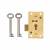 4 Lever Straight Cupboard Lock - 63 x 35mm - Keyed to Differ - Polished Brass