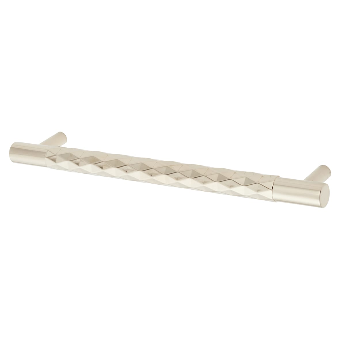 Diamond Cut 14mm T-Bar Cabinet Pull Handle - 160mm Centres - PVD Polished Nickel