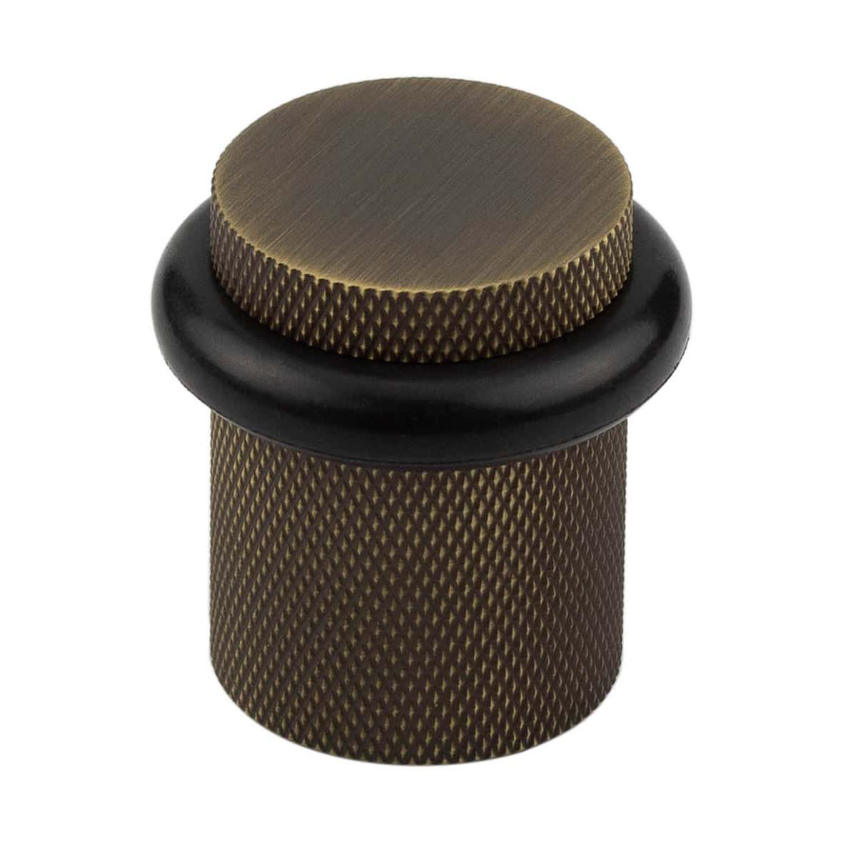 Knurled Floor Door Stop - 40 x 38mm - Antique Brass