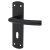 Matt Black Arched Keyhole Lock Door Handles - 172 x 44mm