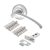 Marcus Satin Chrome Latch Door Handles on Rose Pack - Sophia Range