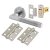Polished/Satin Stainless Steel Latch Door Handles on Rose Pack - Duo 2 Range