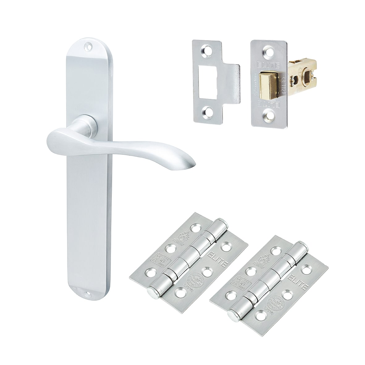 Satin Chrome Latch Door Handles Pack - Altea Range