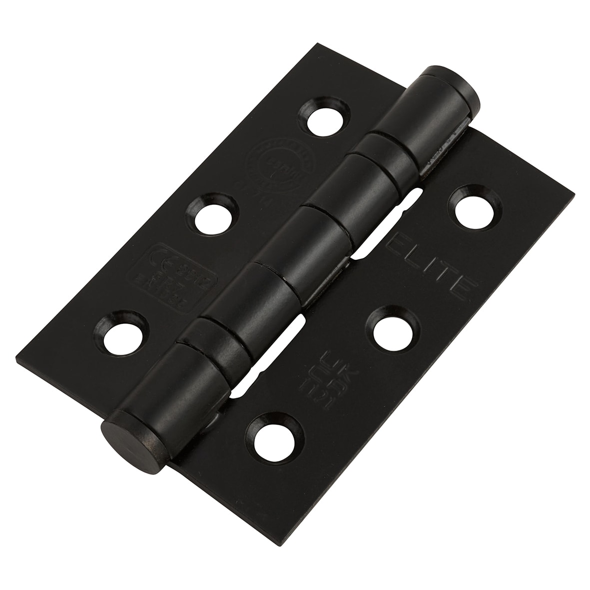 Twin Ball Bearing Grade 7 Butt Fire Door Hinge - 75 x 50 x 2mm - Matt Black - Pair