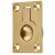 Rectangular Flush Ring Cabinet Pull Handle - 38 x 27mm - Polished Brass