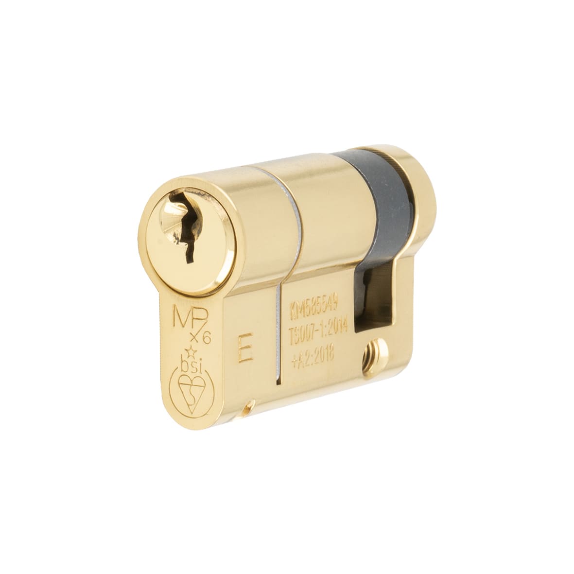 1 Star 6 Pin 46mm Euro Single Cylinder - 36 + 10mm - Polished Brass - Keyed to Differ
