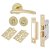 Polished Brass Bathroom Lock Door Handles on Rose Pack - Eloise Range