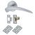 Satin Chrome Latch Door Handles on Rose Pack - Aston Range