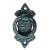 Ring Cabinet Drop Handle - 42mm Diameter on 80 x 38mm Plate - Antique Black Iron